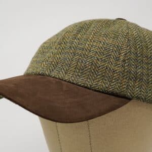 Sligo Irish Tweed Baseball Cap - Premium Nubuck Leather