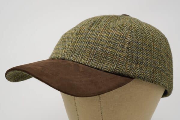 Sligo Irish Tweed Baseball Cap - Premium Nubuck Leather