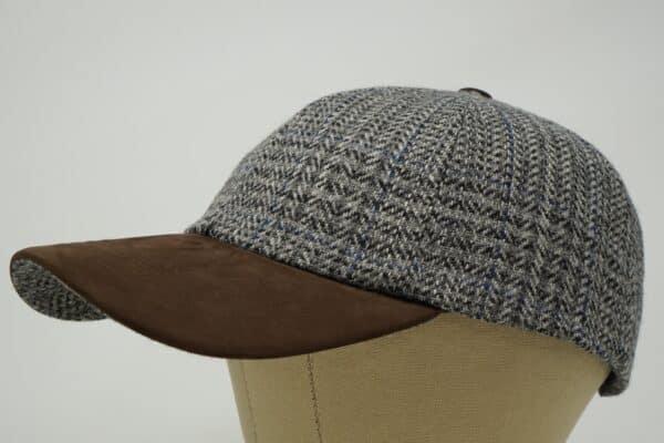 Sligo Irish Tweed Baseball Cap - Premium Nubuck Leather