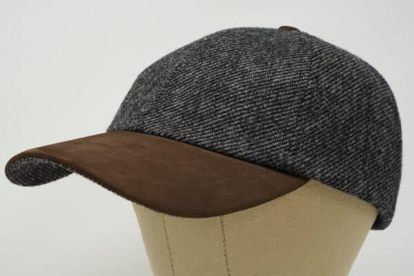 Sligo Irish Tweed Baseball Cap - Premium Nubuck Leather