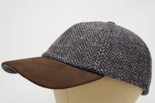 Sligo Irish Tweed Baseball Cap - Premium Nubuck Leather